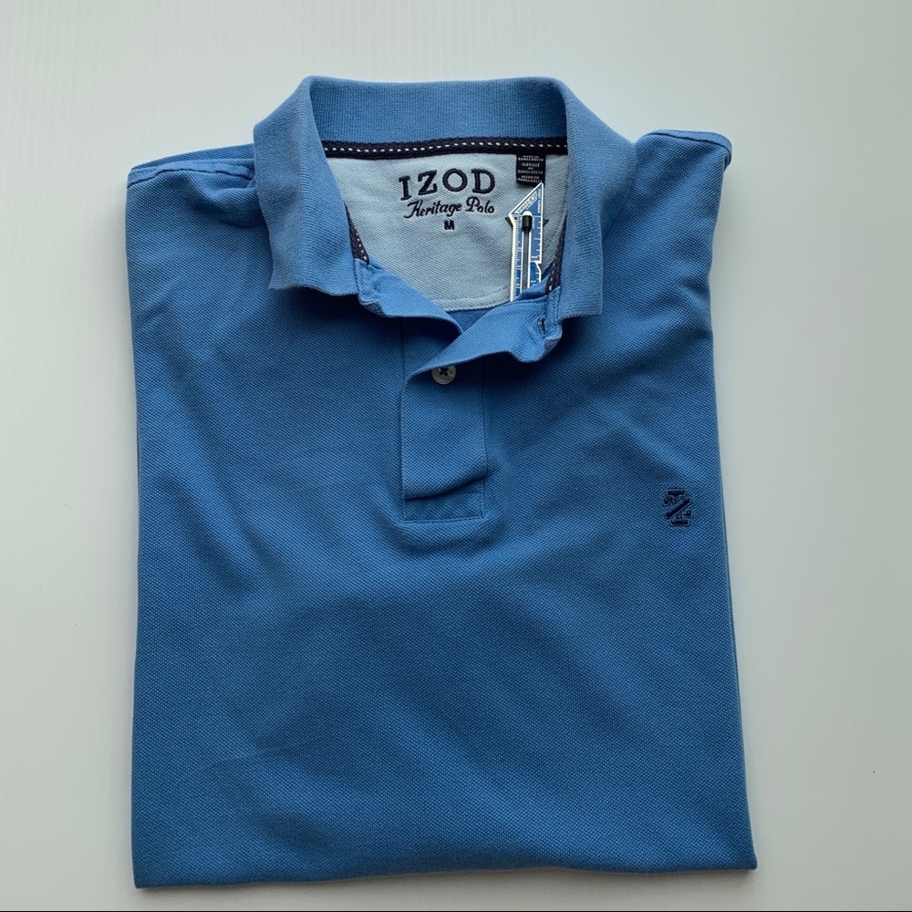 Mens Izod Blue Heritage Polo Short Sleeve Shirt M
